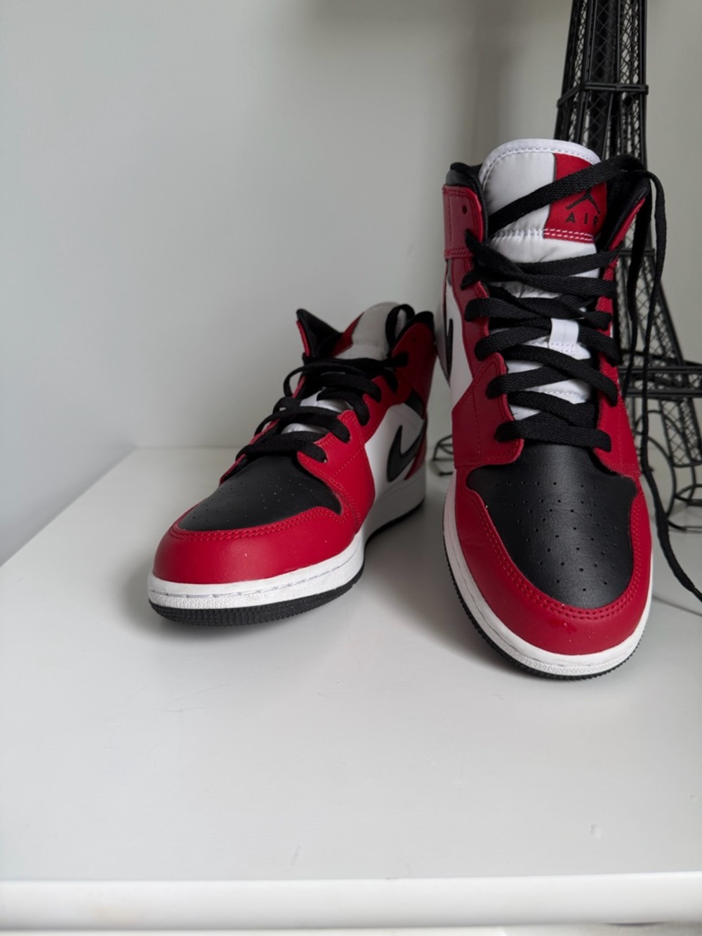 Nike Air Jordan 1  High-Top Sneakers in Red, Black & White